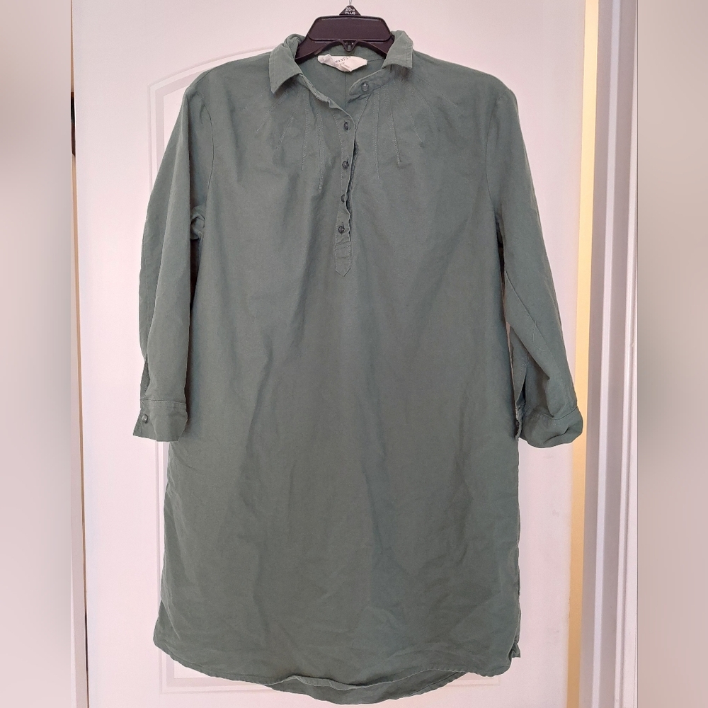 Tuckernuck Pomander Place Green Mini Shirt Dress Size Small Y18715T